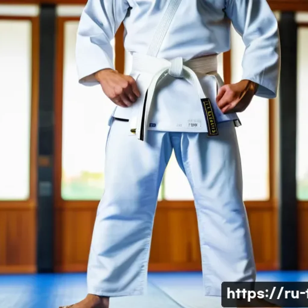 태권도 도복 고르는 방법 - A detailed image of a taekwondo practitioner wearing a traditional dobok made from 100% breathable c...